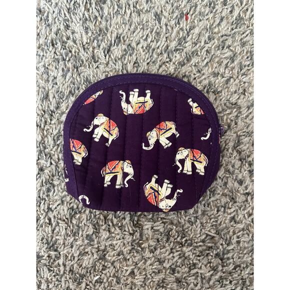 Naraya Coin Purse/Wallet, Small Pouch Purple Elephant Bag, Thai handicrafts - Picture 2 of 6